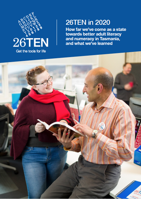 Cover image of report about plain English campaign progress in Tasmania